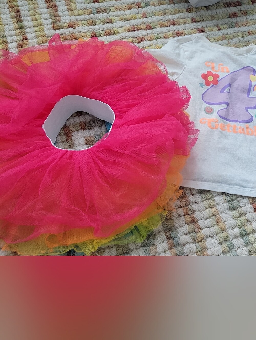 Girls Reversible Rainbow Tutu Skirt And 4 Year Old Shirt